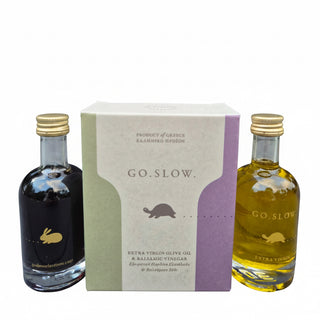 GO.SLOW. Extra Virgin Olive Oil & Balsamic Vinegar 2x50ml met giftbox